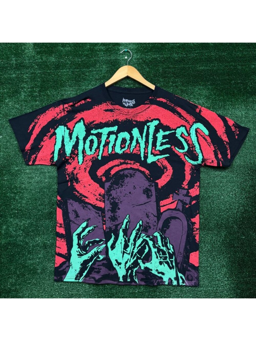 Motionless in White Graveyard Shift All Over Rock T-Shirt Size Large